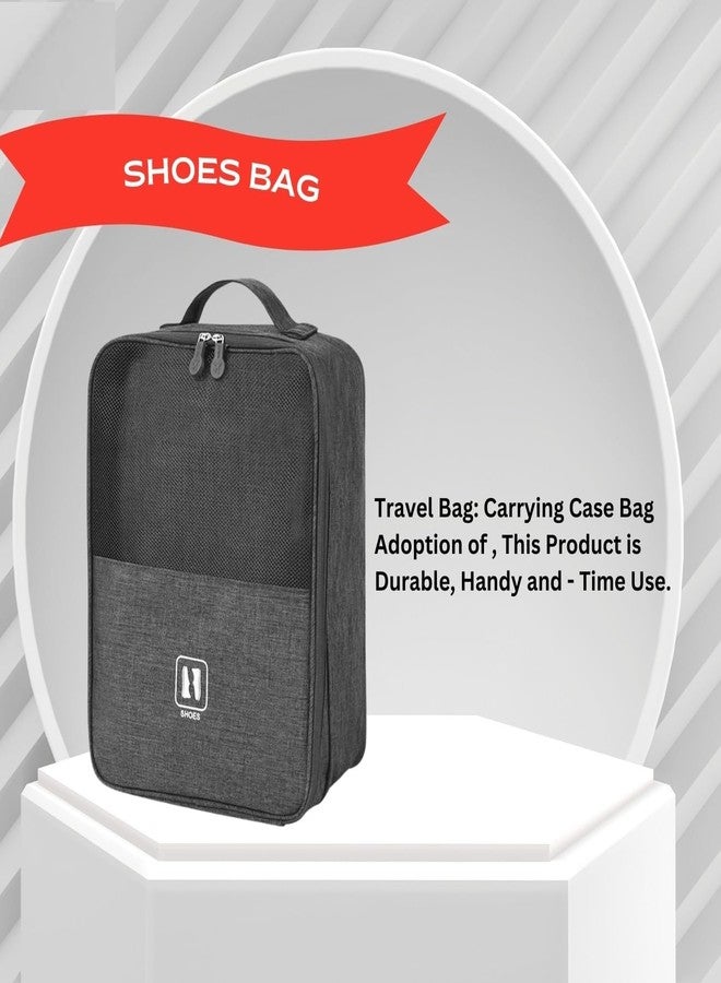 MobFest Shoe Bag Polyester Pouch 3 in 1 Large Capacity Waterproof Durable Breathable Organizer Holder for Travel, Business Trips, Gym, Multi-Functional, Convenient to Carry Grey - Image 3